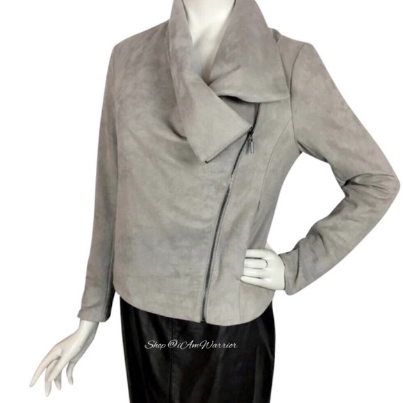 H by Halston vegan faux suede moto jacket *shop@iamwarrior - Picture 3 of 8